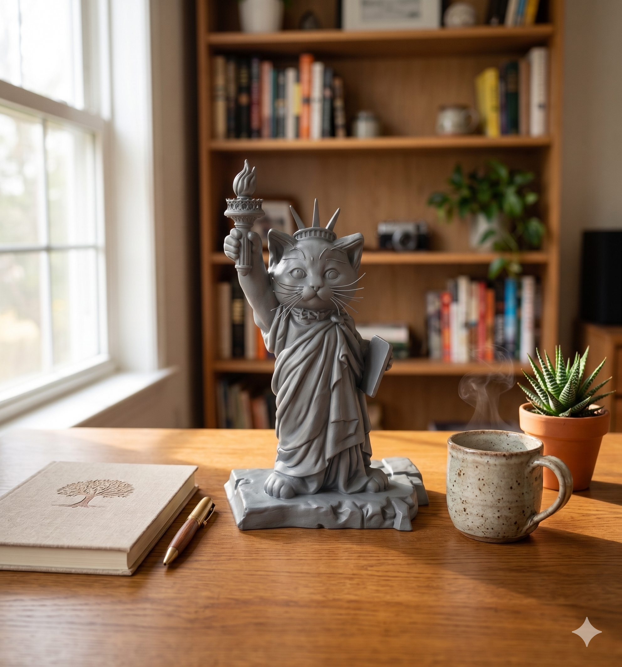 Liberty Cat Figure – 3D Printed PLA Art Sculpture