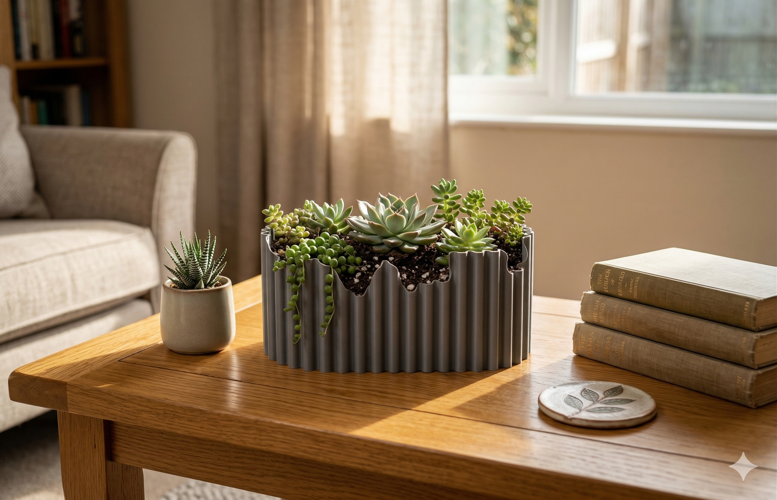 3D Printed Plant Pot – Modern Geometric Design, Indoor & Outdoor (150mm)