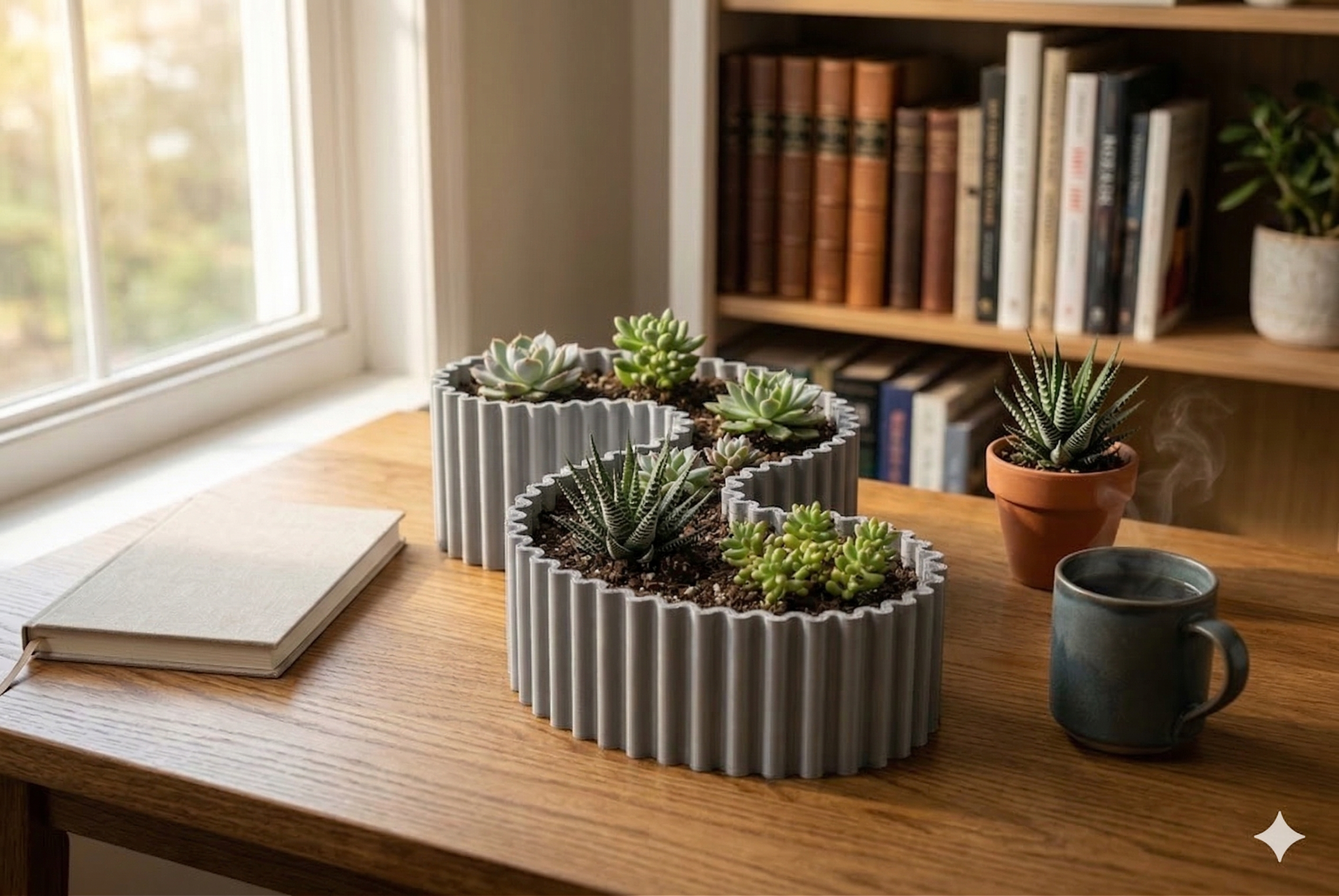 3D Printed Plant Pot – Modern Geometric Design, Indoor & Outdoor (150mm)