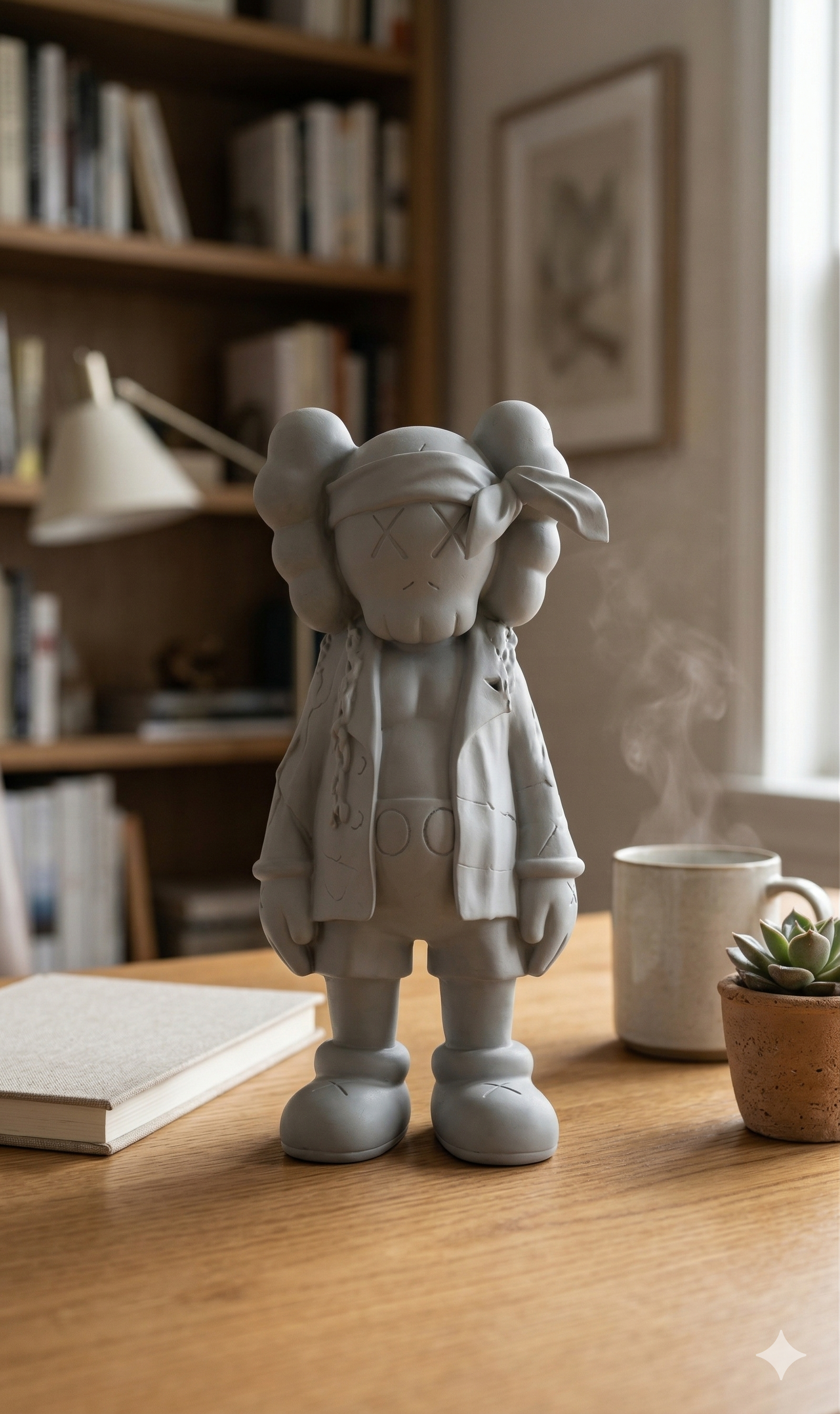 3D Printed Street Art Figurine – Urban Rebel Sculpture with Chains & Bandana