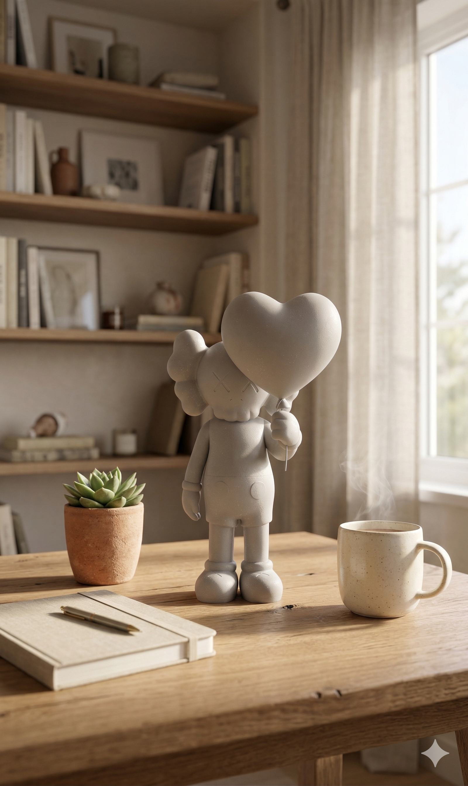 Heart Balloon Figurine – Romantic Surrealist Sculpture