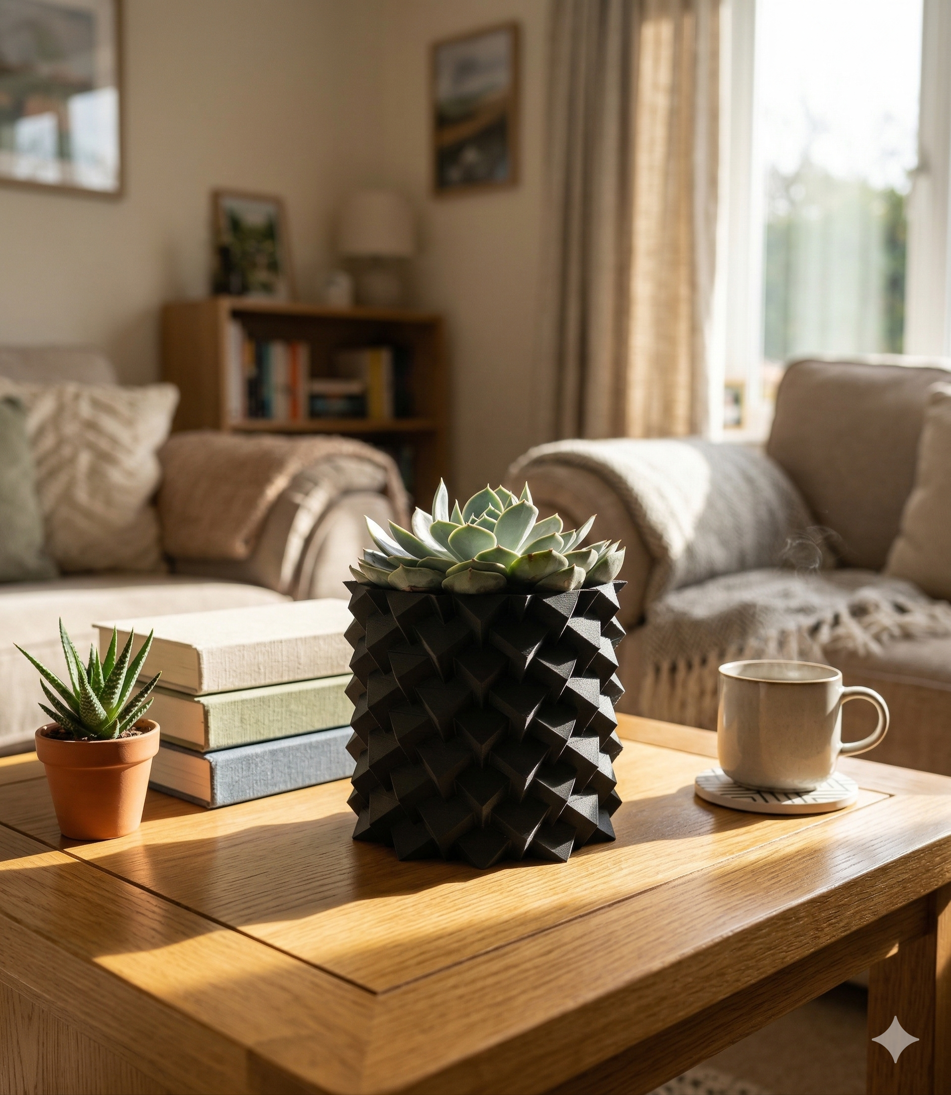 3D Printed Plant Pot – Modern Geometric Design, Indoor & Outdoor (150mm)