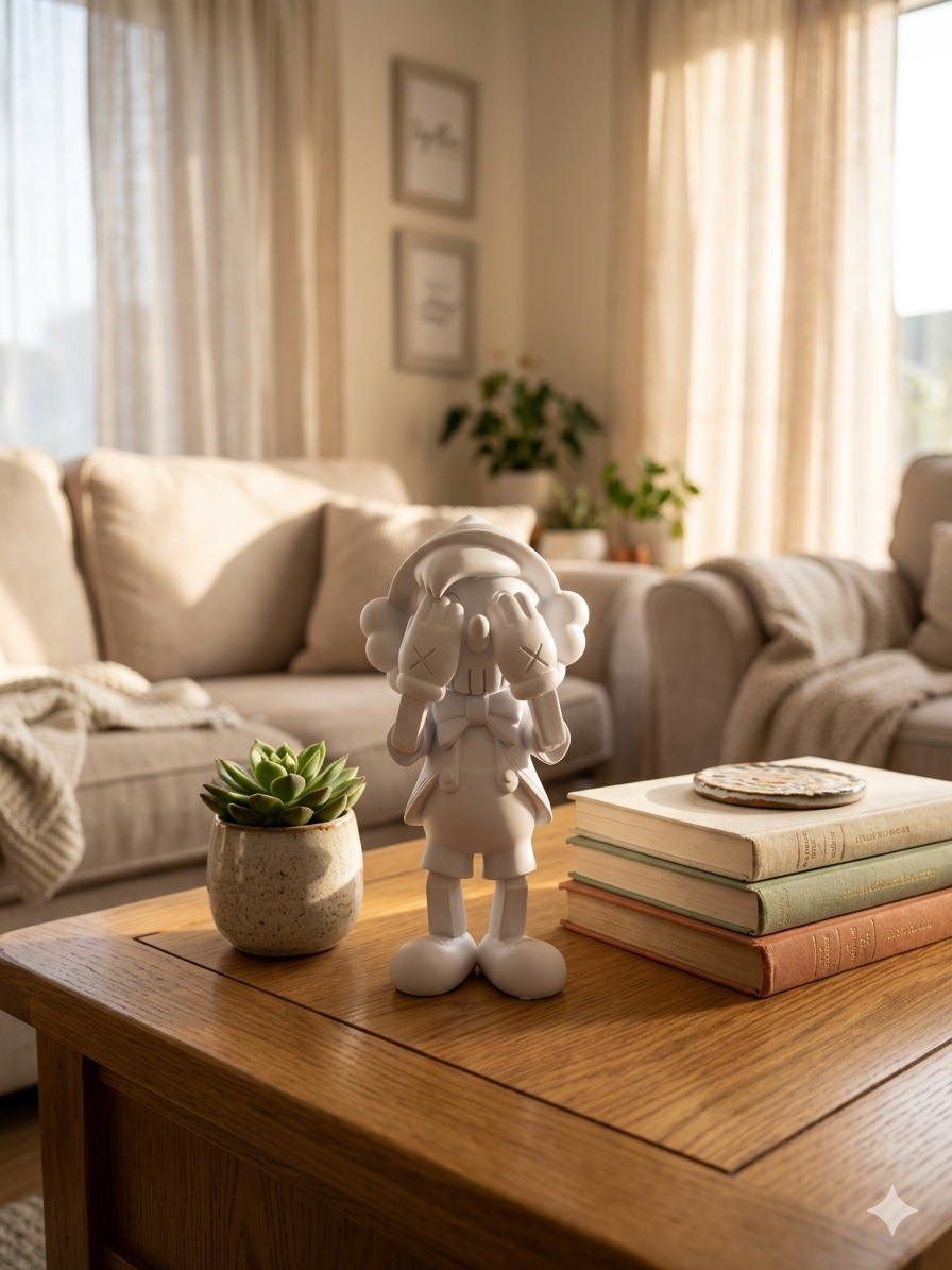 Pinocchio Figurine – Peek-a-Boo Surrealist Art Sculpture
