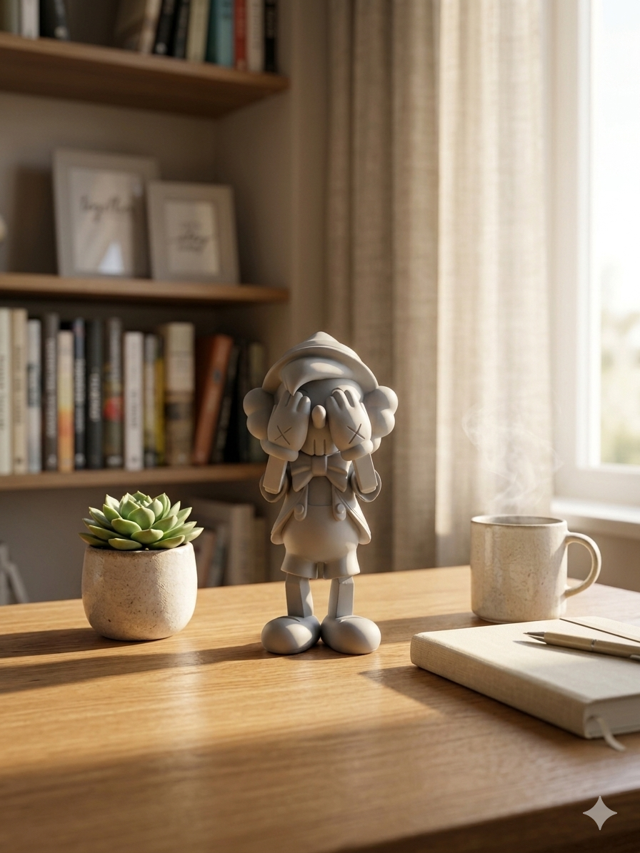 Pinocchio Figurine – Peek-a-Boo Surrealist Art Sculpture