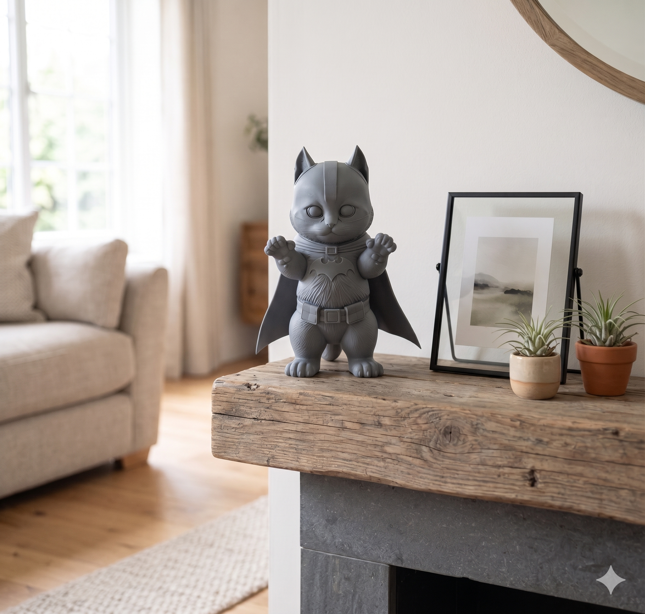 Batman Cat Figure – 3D Printed PLA Art Sculpture